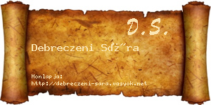 Debreczeni Sára névjegykártya