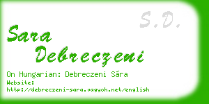 sara debreczeni business card